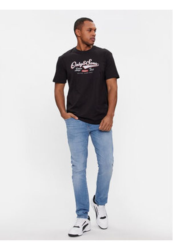 Only & Sons T-Shirt Lenny 22028593 Czarny Regular Fit. Kolor: czarny. Materiał: bawełna