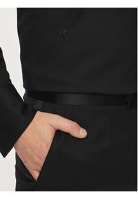Karl Lagerfeld - KARL LAGERFELD Koszula 605008 Czarny Slim Fit. Typ kołnierza: dekolt w karo. Kolor: czarny. Materiał: bawełna #4