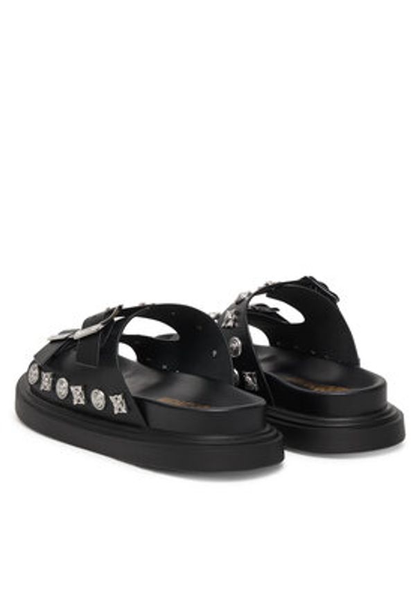 Just Cavalli Klapki 80RA3S92 ZPB91 Czarny. Kolor: czarny. Materiał: skóra