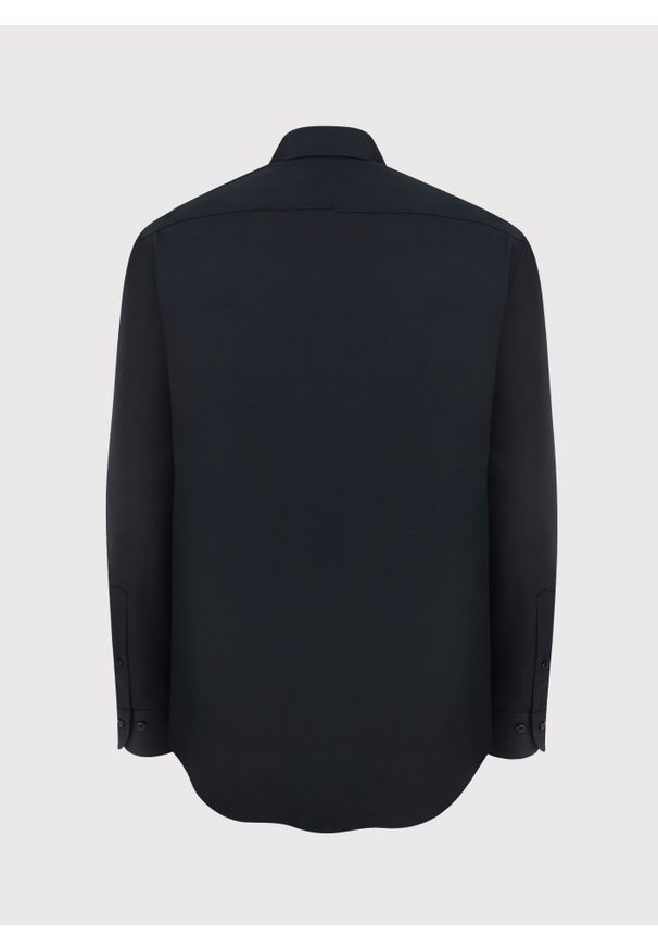 Pako Lorente - Czarna bawełniana koszula męska. Kolor: czarny, biały. Materiał: bawełna. Długość rękawa: długi rękaw. Długość: długie. Wzór: gładki