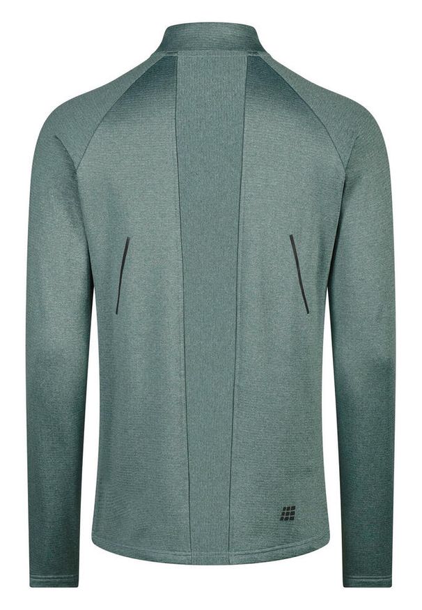 Bluzka do biegania zimowa z długim rękawem CEP męska. Kolor: zielony. Długość rękawa: długi rękaw. Długość: długie. Sezon: zima. Sport: bieganie, fitness