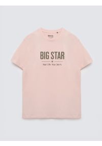 Big-Star - Koszulka męska o klasycznym kroju różowa Bruno 600. Kolor: różowy. Materiał: bawełna. Wzór: nadruk. Styl: klasyczny #7