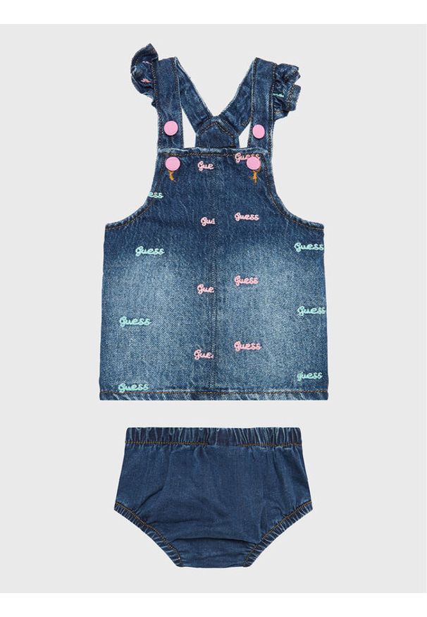 Sukienka jeansowa Guess. Kolor: niebieski. Materiał: jeans