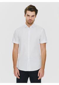 Pako Lorente - PAKO LORENTE – Biała koszula męska z krótkim rękawem. Kolor: biały. Długość rękawa: krótki rękaw. Długość: krótkie. Wzór: gładki #1