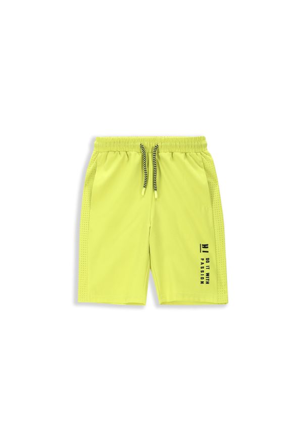 Spodenki sportowe dziecięce Lemon Explore WL4 do kolan. Kolor: zielony. Materiał: poliester, elastan. Długość: do kolan. Styl: sportowy. Sport: fitness
