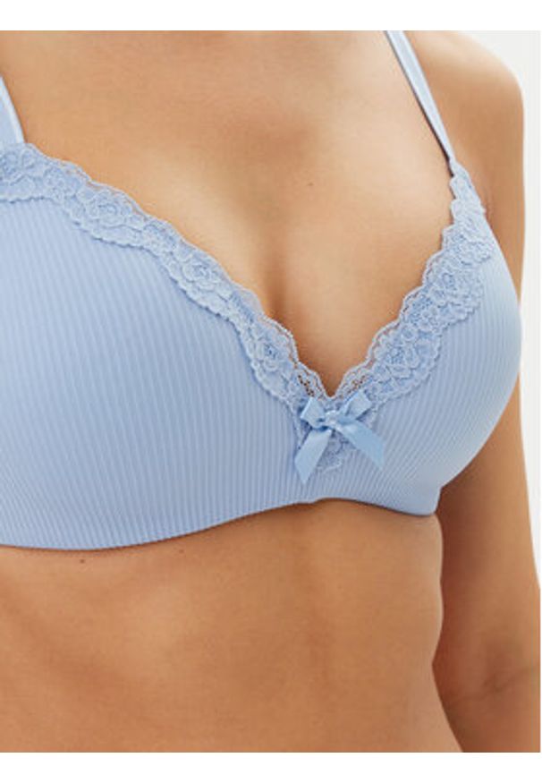 Hunkemöller Biustonosz bezfiszbinowy Lola 301081 Błękitny. Kolor: niebieski. Materiał: syntetyk