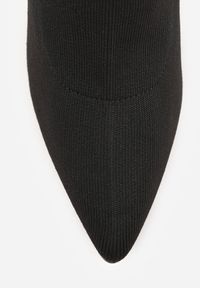 Renee - Czarne Botki Vices na Biżuteryjnej Szpilce ze Skarpetkową Cholewką i Noskiem w Szpic Tififre. Zapięcie: bez zapięcia. Kolor: czarny. Szerokość cholewki: normalna. Obcas: na obcasie. Styl: elegancki. Wysokość obcasa: średni #7