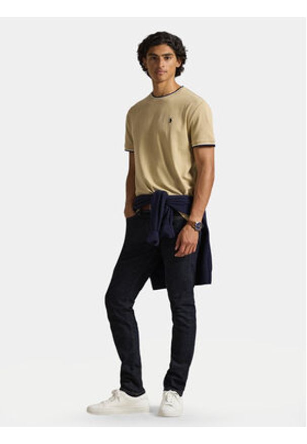 Polo Ralph Lauren T-Shirt 710963492500 Beżowy Regular Fit. Typ kołnierza: polo. Kolor: beżowy. Materiał: bawełna