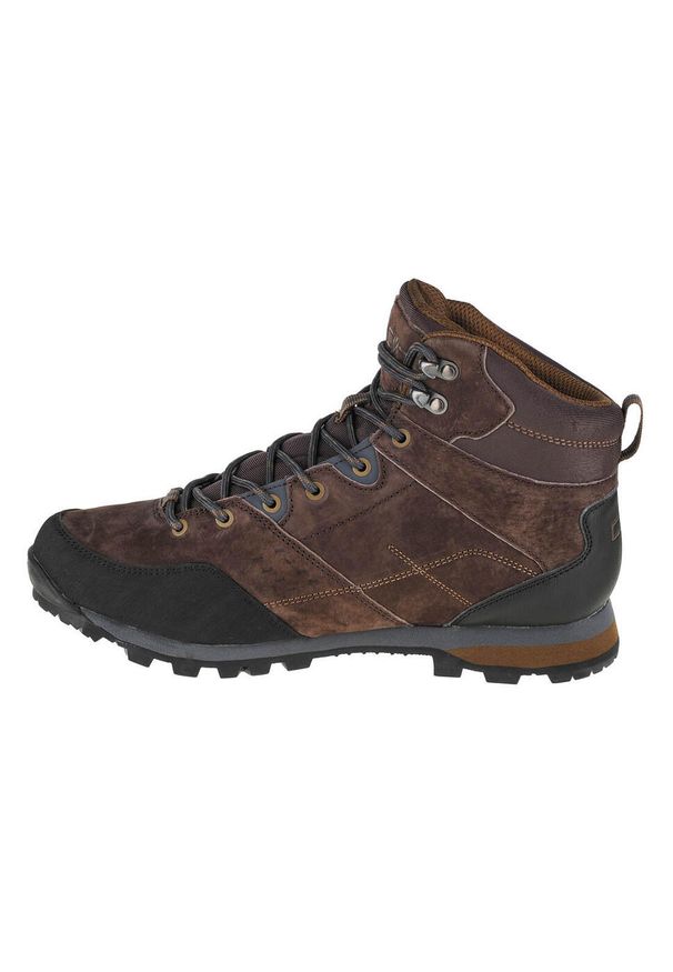 Buty do chodzenia męskie CMP Alcor Mid. Wysokość cholewki: za kostkę. Zapięcie: sznurówki. Kolor: czarny, brązowy, wielokolorowy. Materiał: skóra, materiał. Szerokość cholewki: normalna. Sport: turystyka piesza