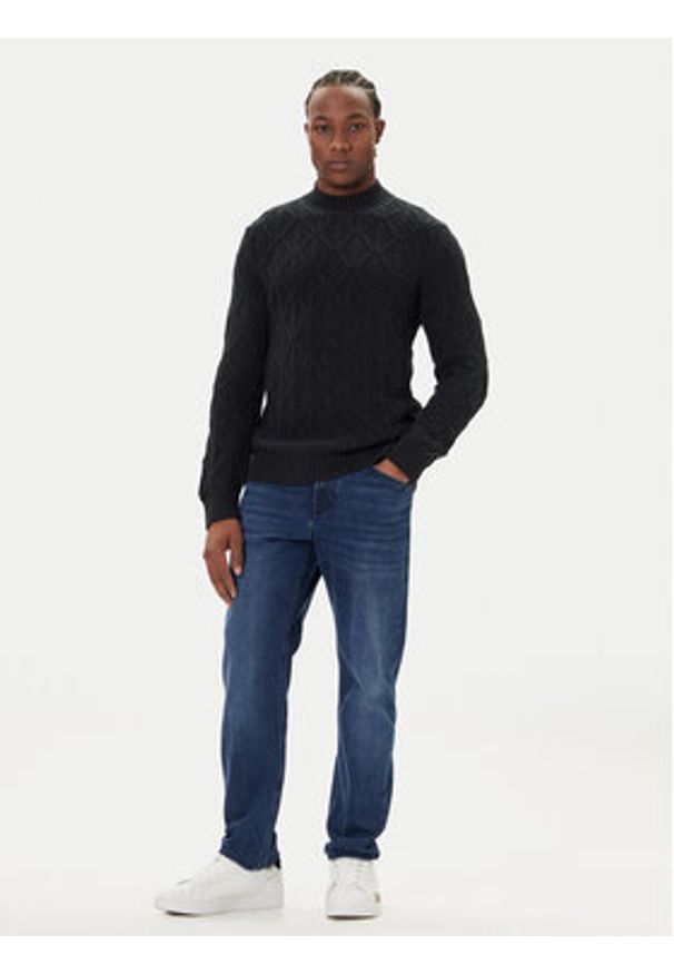 JOOP! Jeans Sweter 15 JJK-18Floriano 30047403 Granatowy Modern Fit. Kolor: niebieski. Materiał: bawełna