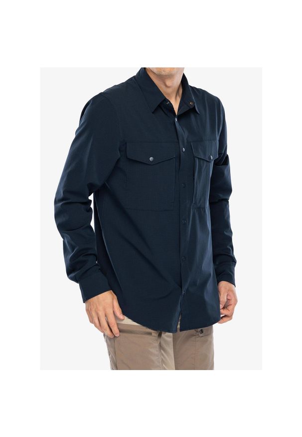 Fjällräven - Koszula podróżnicza męska Fjallraven Abisko Trekking Shirt. Okazja: na co dzień. Kolor: niebieski. Styl: casual