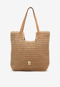 Renee - Ciemnobeżowa Torebka Typu Shopperka z Plecionki Feliswela. Kolor: beżowy. Styl: casual, elegancki, biznesowy