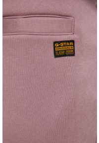 G-Star RAW - G-Star Raw spodnie dresowe damskie kolor fioletowy gładkie. Stan: podwyższony. Kolor: fioletowy. Materiał: dresówka. Wzór: gładki #2