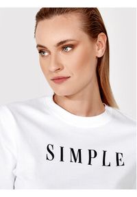 Simple T-Shirt TSD033 Biały Regular Fit. Kolor: biały. Materiał: bawełna