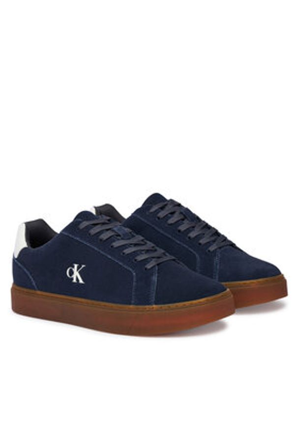 Calvin Klein Sneakersy Classic Cupsole Laceup Su YM0YM01434 Granatowy. Kolor: niebieski. Materiał: skóra, zamsz