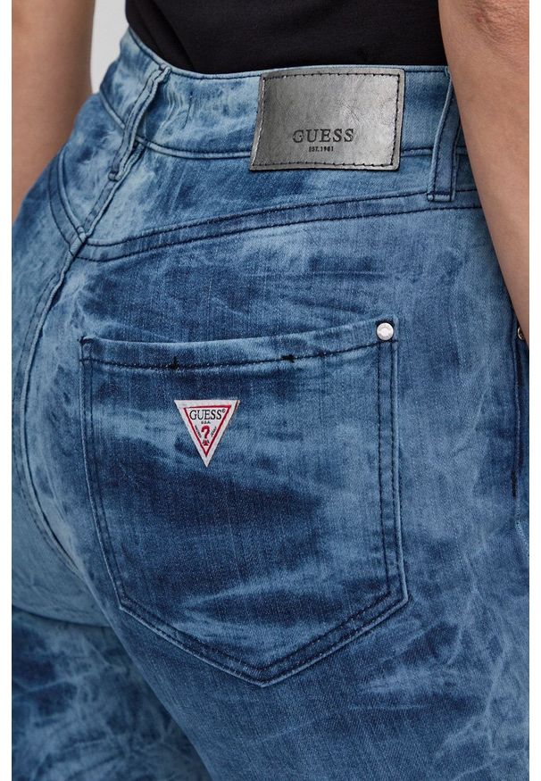 Guess Jeansy damskie high waist. Stan: podwyższony. Kolor: niebieski