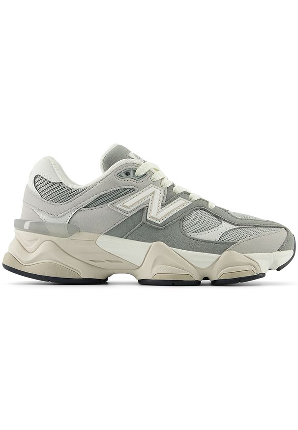 Buty dziecięce New Balance GC9060EM – szare. Okazja: na co dzień, na uczelnię. Kolor: szary. Materiał: syntetyk, materiał, guma. Szerokość cholewki: normalna. Sport: turystyka piesza