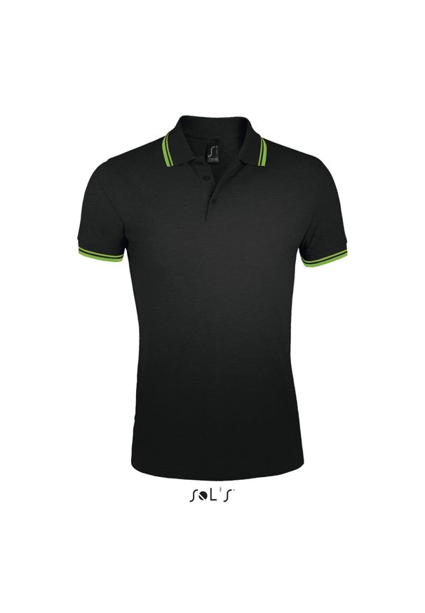 SOL'S - Polo Sol's Pasadena. Typ kołnierza: polo. Kolor: wielokolorowy, czarny, zielony. Styl: elegancki