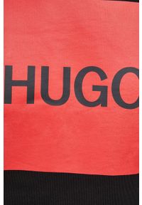 Hugo Bluza bawełniana męska kolor czarny z nadrukiem. Okazja: na co dzień. Kolor: czarny. Materiał: bawełna. Wzór: nadruk. Styl: casual #4