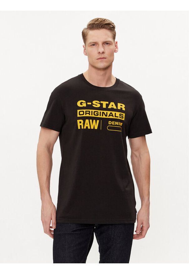 G-Star RAW - G-Star Raw T-Shirt Graphic 8 R T S\s D14143-336-6484 Czarny Regular Fit. Kolor: czarny. Materiał: bawełna