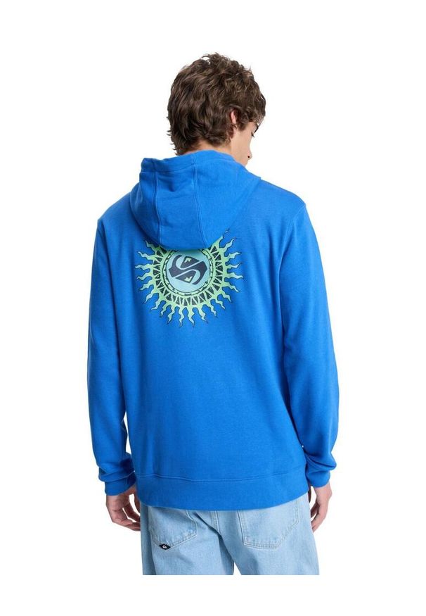 Quiksilver - Bluza z kapturem dla Mężczyzn GRAPHIC Niebieski. Typ kołnierza: kaptur. Kolor: niebieski. Materiał: materiał, poliester, bawełna. Długość rękawa: długi rękaw. Długość: długie