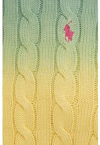 Polo Ralph Lauren sweter bawełniany damski lekki. Typ kołnierza: polo. Materiał: bawełna. Długość rękawa: długi rękaw. Długość: długie. Wzór: ze splotem #4