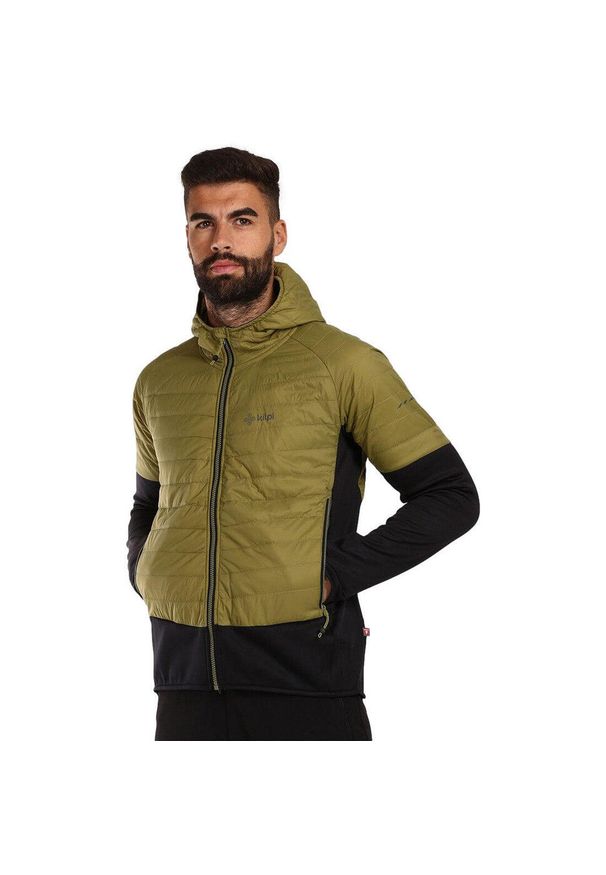 Męska hybrydowa kurtka ocieplana Kilpi GARES-M. Kolor: zielony. Materiał: nylon. Sport: turystyka piesza