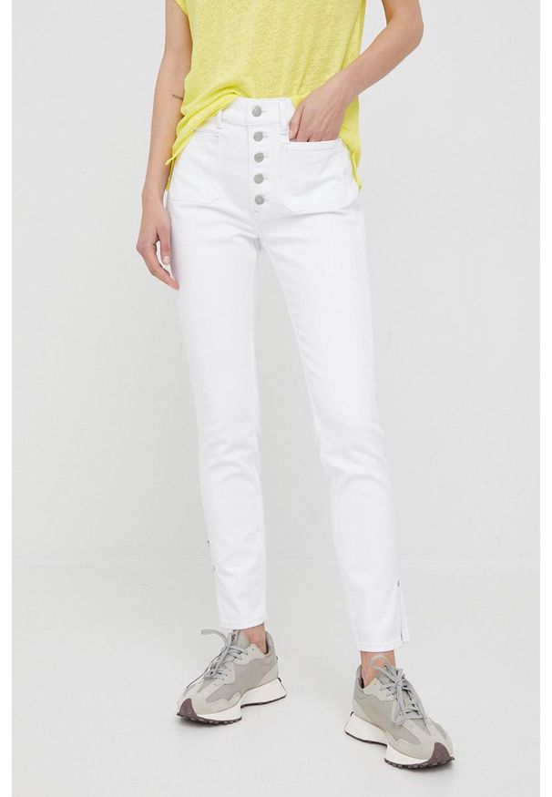 Polo Ralph Lauren jeansy damskie high waist. Stan: podwyższony. Kolor: biały