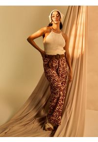 Sinsay - Spodnie wide leg z abstrakcyjnym wzorem - wielobarwny #1