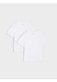 Sinsay - Koszulki w stylu basic 2 pack - biały. Kolor: biały