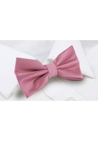 Mucha Męska w Zestawie z Poszetką - Alties - Róż Pudrowy. Kolor: różowy. Styl: elegancki, sportowy #2