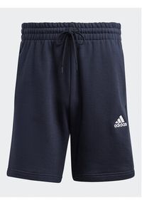 Adidas - adidas Szorty sportowe Essentials French Terry 3-Stripes Shorts IC9436 Niebieski Regular Fit. Kolor: niebieski. Materiał: bawełna. Styl: sportowy