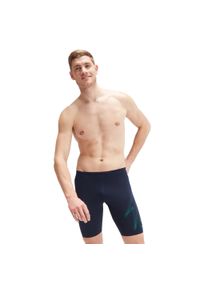 Jammerki Speedo Hyper Boom Placement - True Navy/Jungle Green - Rozmiar 40. Kolor: niebieski, zielony, wielokolorowy. Wzór: nadruk