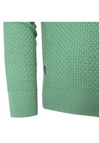 Lekki, Męski Sweter Bawełniany - Pako Jeans - Jasnozielony. Okazja: na spotkanie biznesowe, do pracy. Kolor: zielony. Materiał: bawełna. Styl: biznesowy, klasyczny #4