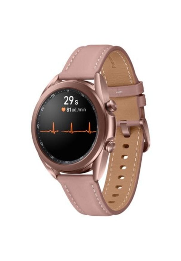 Smartwatch SAMSUNG Galaxy Watch 3 SM-R850N 41mm Miedziany. Rodzaj zegarka: smartwatch. Kolor: brązowy. Materiał: skóra. Styl: elegancki