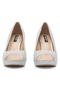 Nine West Szpilki MAIRA SY8020-9NW Srebrny. Kolor: srebrny. Materiał: materiał. Obcas: na szpilce #7