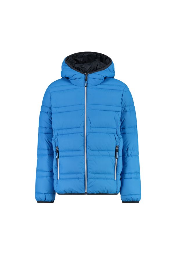 Kurtka dziecięca z kapturem CMP. Typ kołnierza: kaptur. Kolor: szary, niebieski, wielokolorowy. Sezon: zima