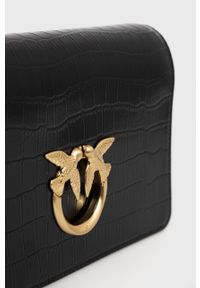 Pinko torebka skórzana kolor czarny. Kolor: czarny. Materiał: skórzane. Rodzaj torebki: na ramię #3