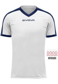 Koszulka Sportowa Givova 3XL Biała/Niebieska - Oddychająca i Wygodna. Kolor: niebieski, wielokolorowy. Materiał: poliester. Sport: piłka nożna