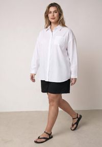 Born2be - Biała Bawełniana Koszula o Kroju Oversize Nororena. Okazja: na co dzień. Kolor: biały. Materiał: bawełna. Styl: elegancki, casual #5