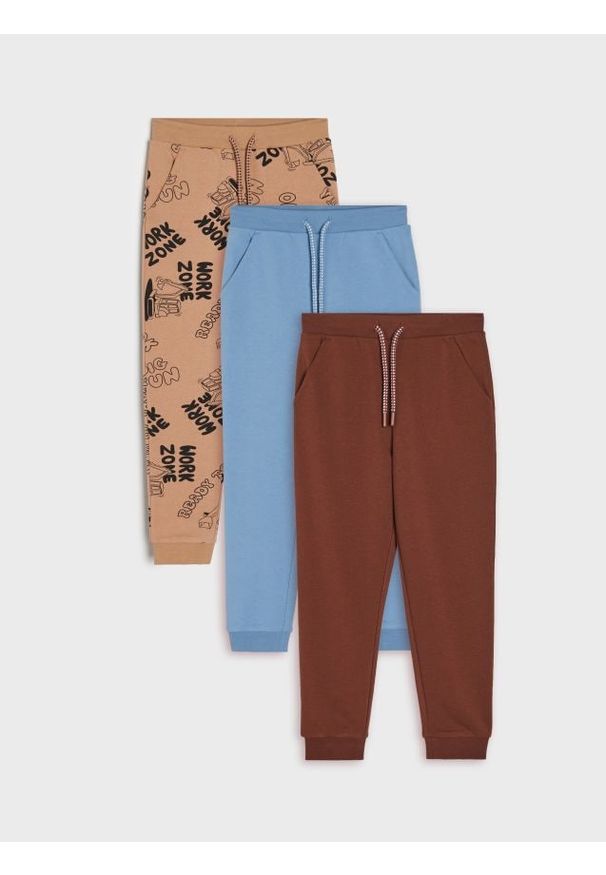 Sinsay - Spodnie dresowe jogger 3 pack - wielobarwny. Materiał: dresówka
