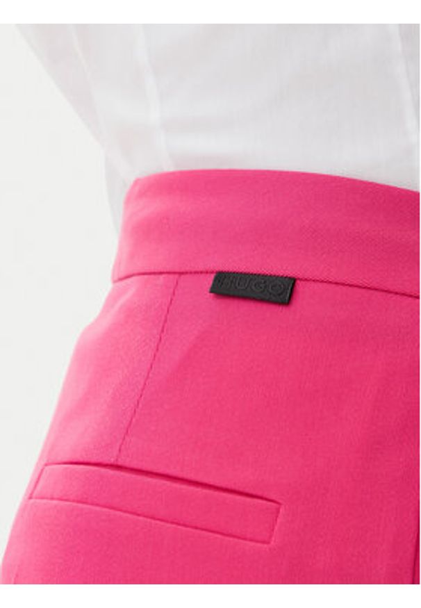 Hugo - HUGO Spodnie materiałowe Hambali 50537611 Różowy Relaxed Fit. Kolor: różowy. Materiał: syntetyk