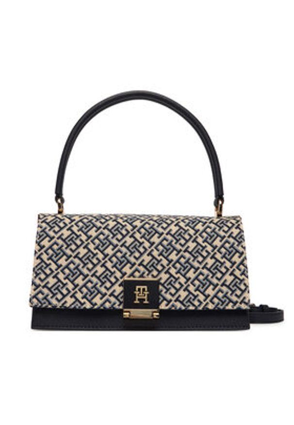 TOMMY HILFIGER - Tommy Hilfiger Torebka Th Her Med Crossover Jacqu AW0AW18638 Granatowy. Kolor: niebieski. Materiał: skórzane