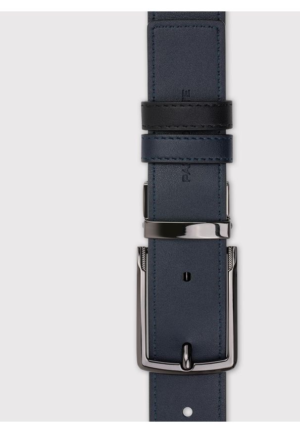 Pako Lorente - PAKO LORENTE – Dwustronny skórzany pasek męski. Materiał: skóra