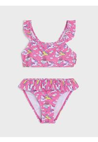 Sinsay - Strój kąpielowy dwuczęściowy Hello Kitty - różowy. Kolor: różowy. Wzór: motyw z bajki