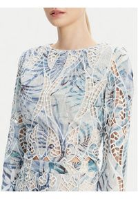 Guess Bluzka W5GH0T WHAD2 Niebieski Regular Fit. Kolor: niebieski. Materiał: syntetyk