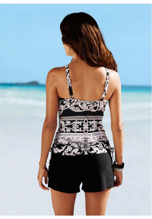 bonprix - Szorty kąpielowe z figami wewnętrznymi. Kolor: czarny