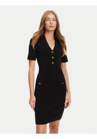 Guess Sukienka dzianinowa W5YK29 Z0130 Czarny Slim Fit. Kolor: czarny. Materiał: syntetyk