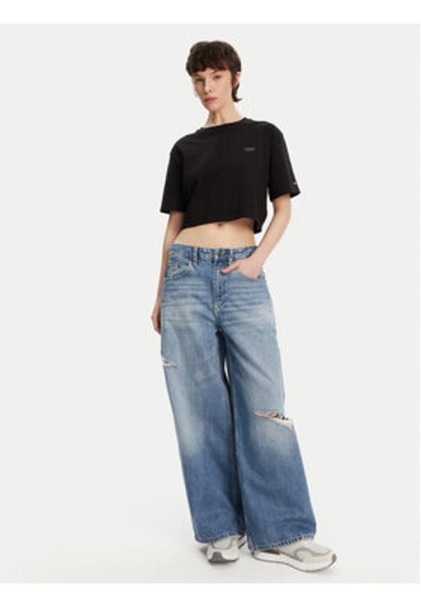 Tommy Jeans T-Shirt DW0DW20324 Czarny Relaxed Fit. Kolor: czarny. Materiał: bawełna