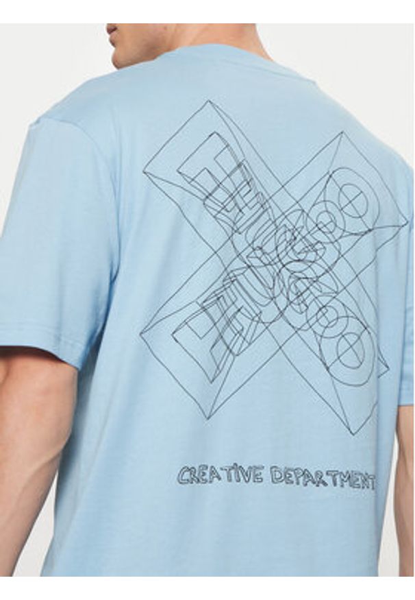 Hugo - HUGO T-Shirt Nufrancos 50532095 Niebieski Regular Fit. Kolor: niebieski. Materiał: bawełna